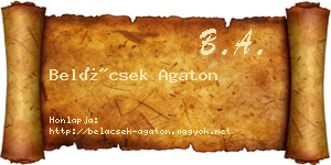 Belácsek Agaton névjegykártya